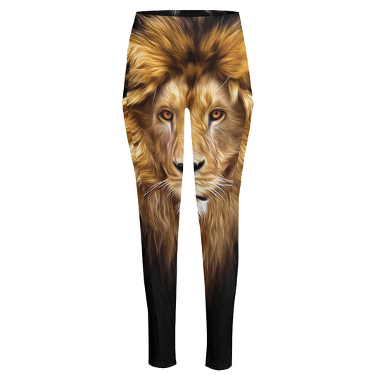 Leo Portrait Print High-Waisted Pocket Leggings