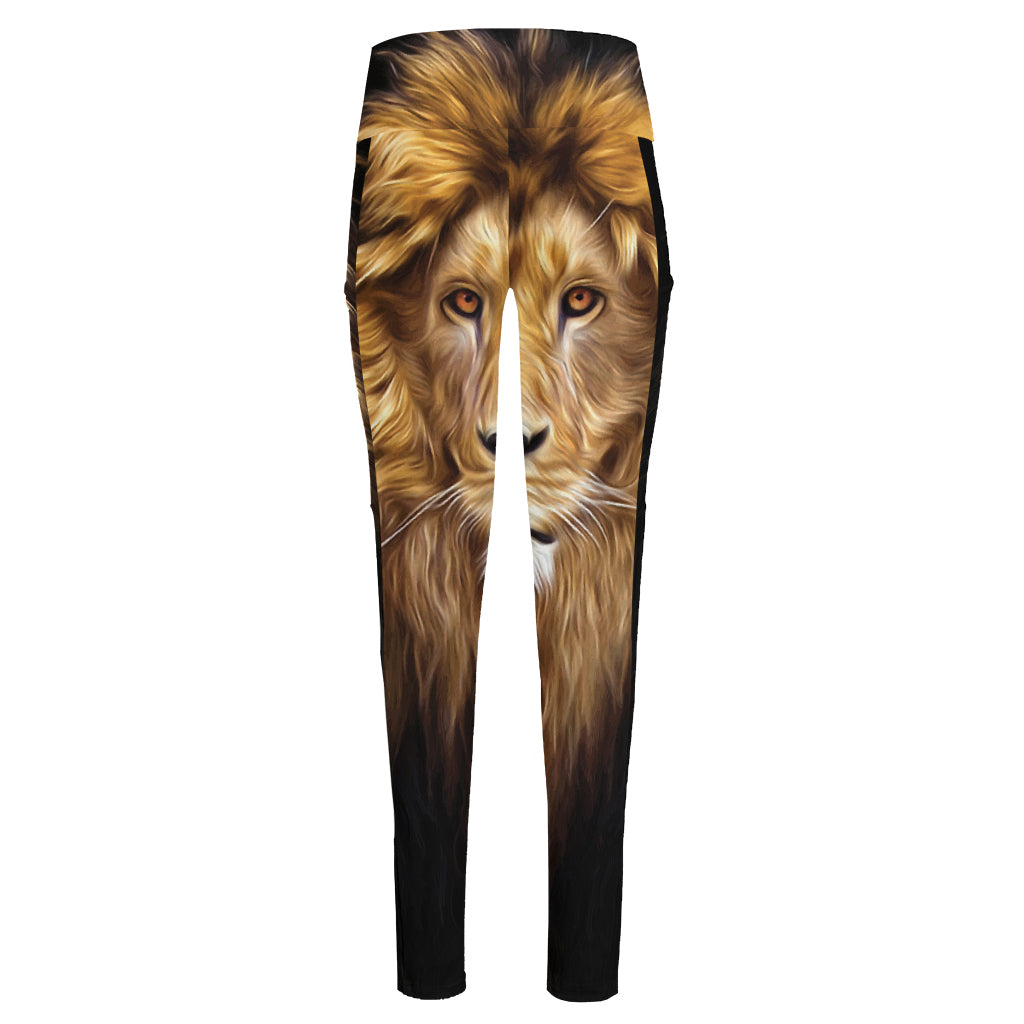 Leo Portrait Print High-Waisted Pocket Leggings