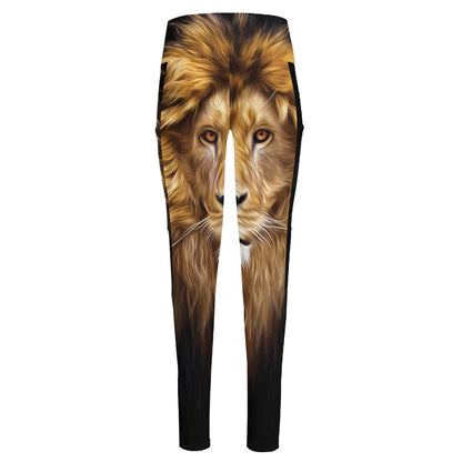 Leo Portrait Print High-Waisted Pocket Leggings