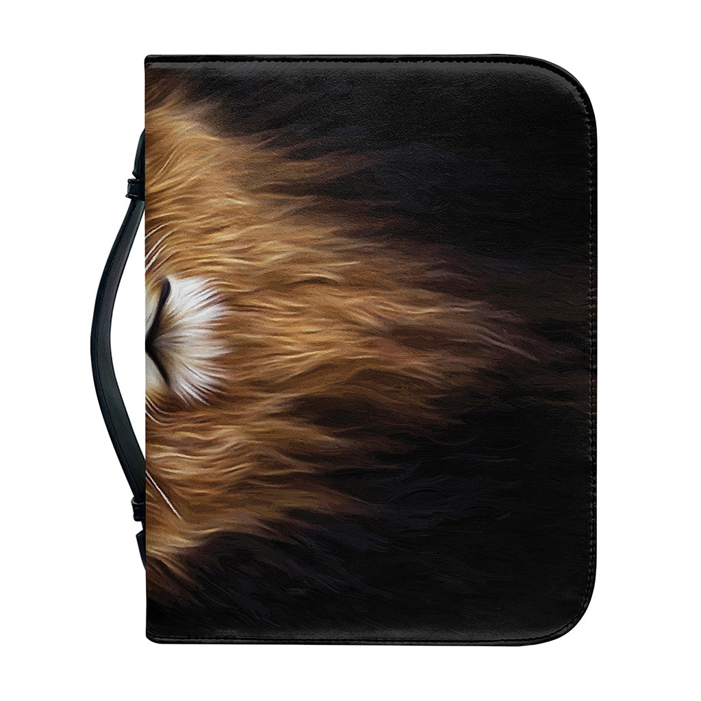 Leo Portrait Print Leather Bible Cover