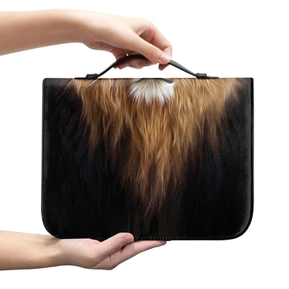Leo Portrait Print Leather Bible Cover