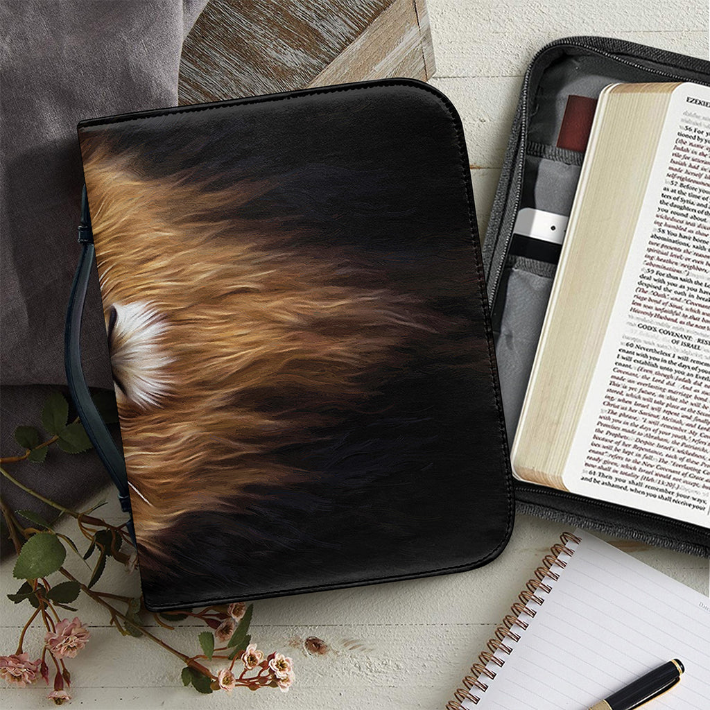 Leo Portrait Print Leather Bible Cover