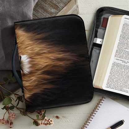 Leo Portrait Print Leather Bible Cover