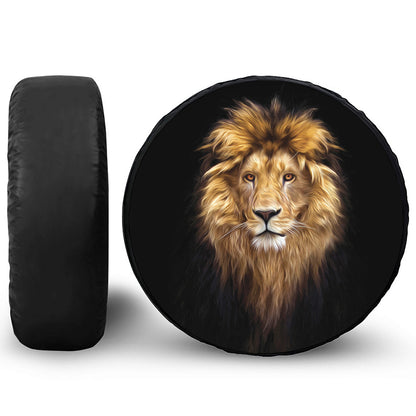 Leo Portrait Print Leather Spare Tire Cover