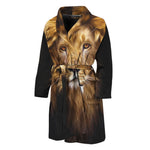 Leo Portrait Print Men's Bathrobe
