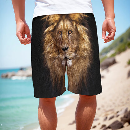 Leo Portrait Print Men's Cargo Shorts