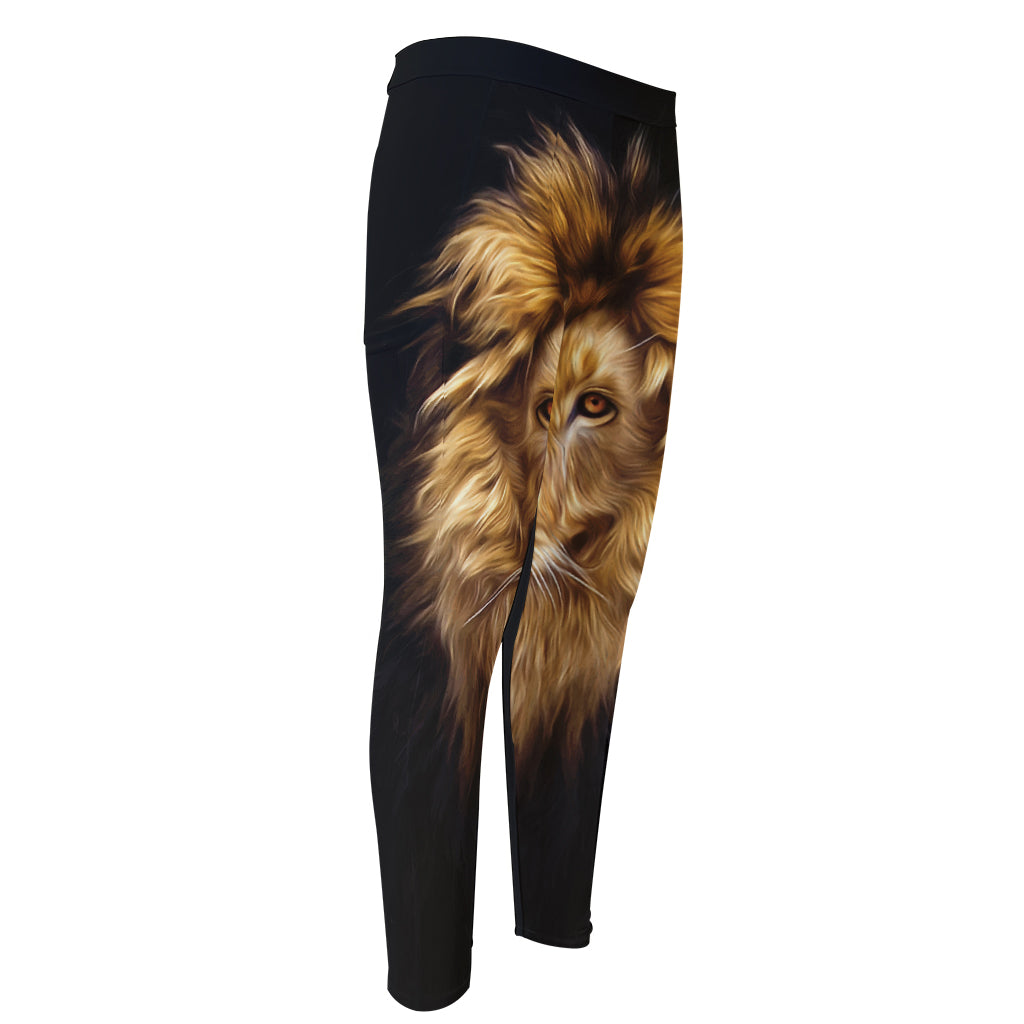 Leo Portrait Print Men's Compression Pants