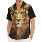 Leo Portrait Print Men's Deep V-Neck Shirt