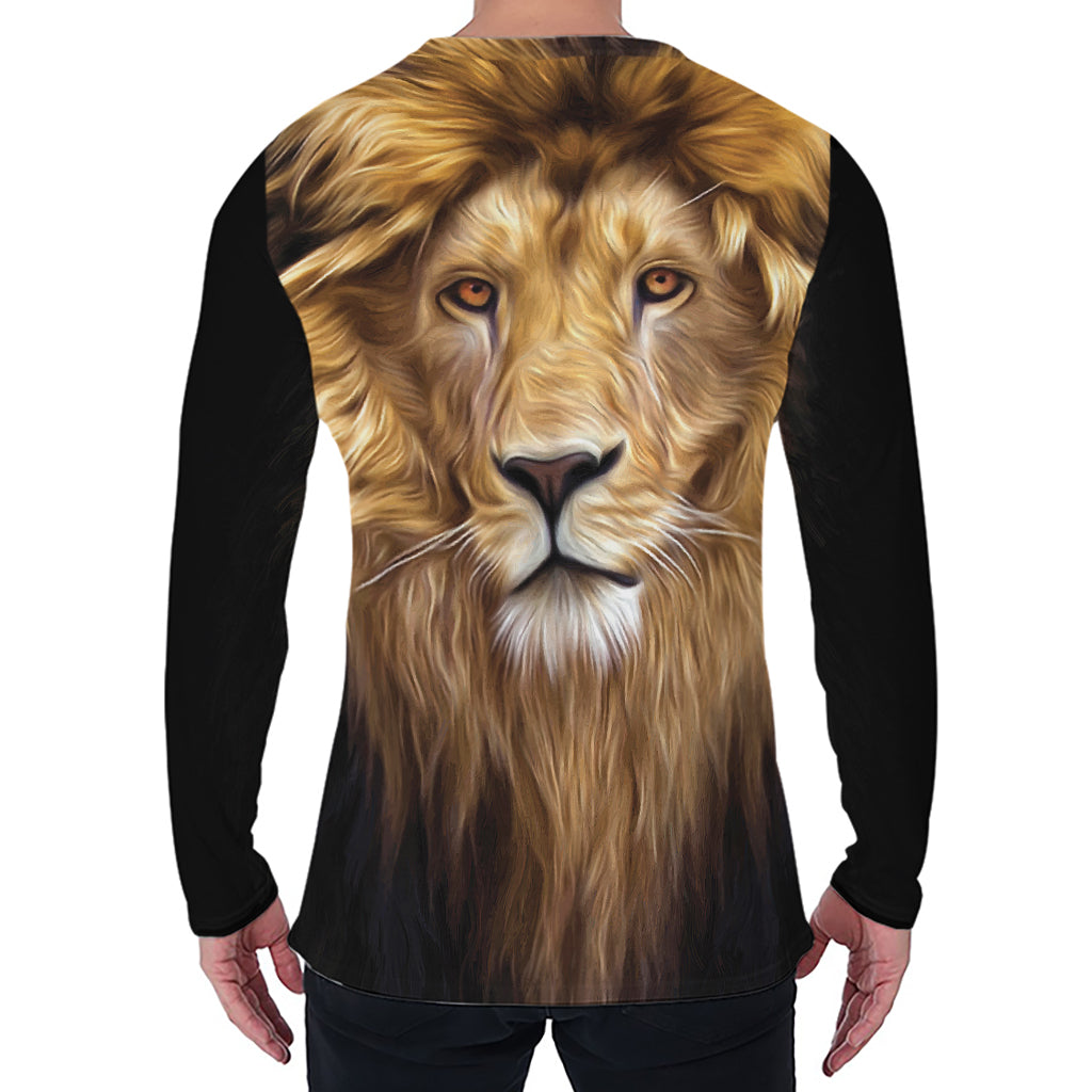 Leo Portrait Print Men's Long Sleeve T-Shirt