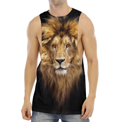 Leo Portrait Print Men's Muscle Tank Top