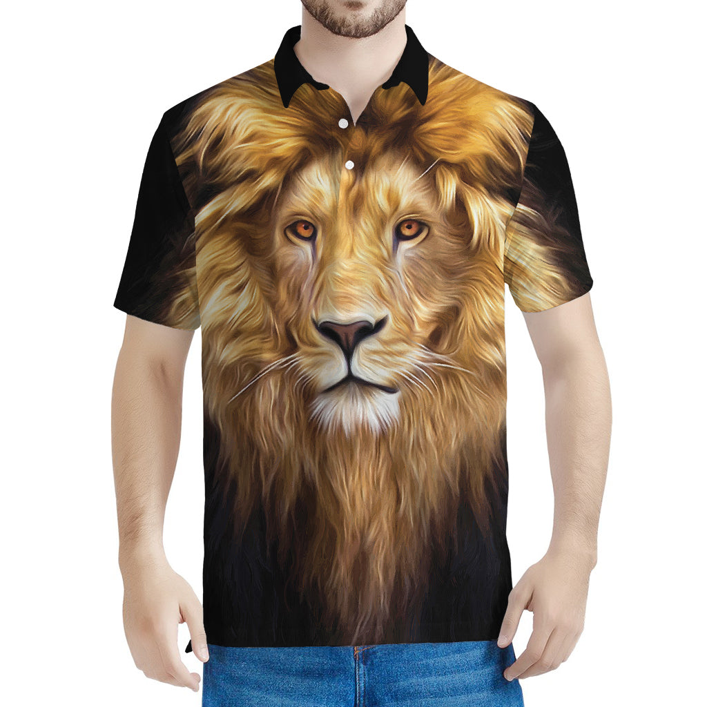 Leo Portrait Print Men's Polo Shirt