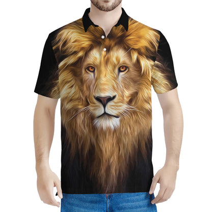 Leo Portrait Print Men's Polo Shirt