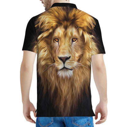 Leo Portrait Print Men's Polo Shirt