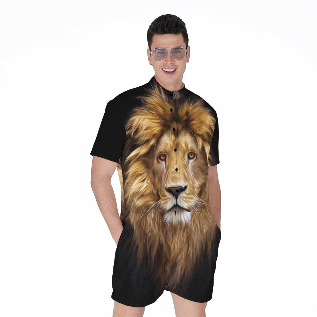Leo Portrait Print Men's Rompers