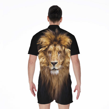 Leo Portrait Print Men's Rompers