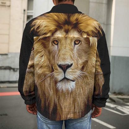 Leo Portrait Print Men's Shirt Jacket