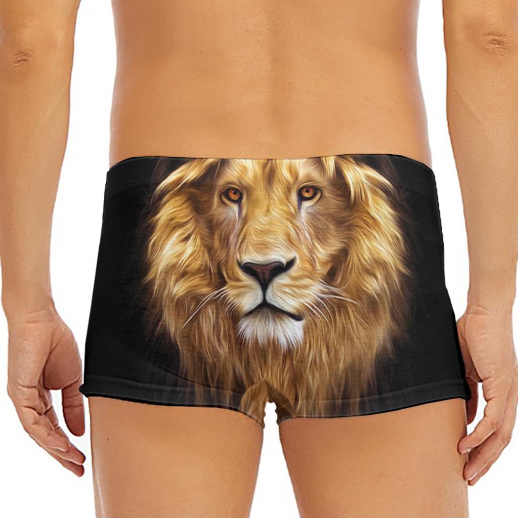 Leo Portrait Print Men's Short Boxer Briefs