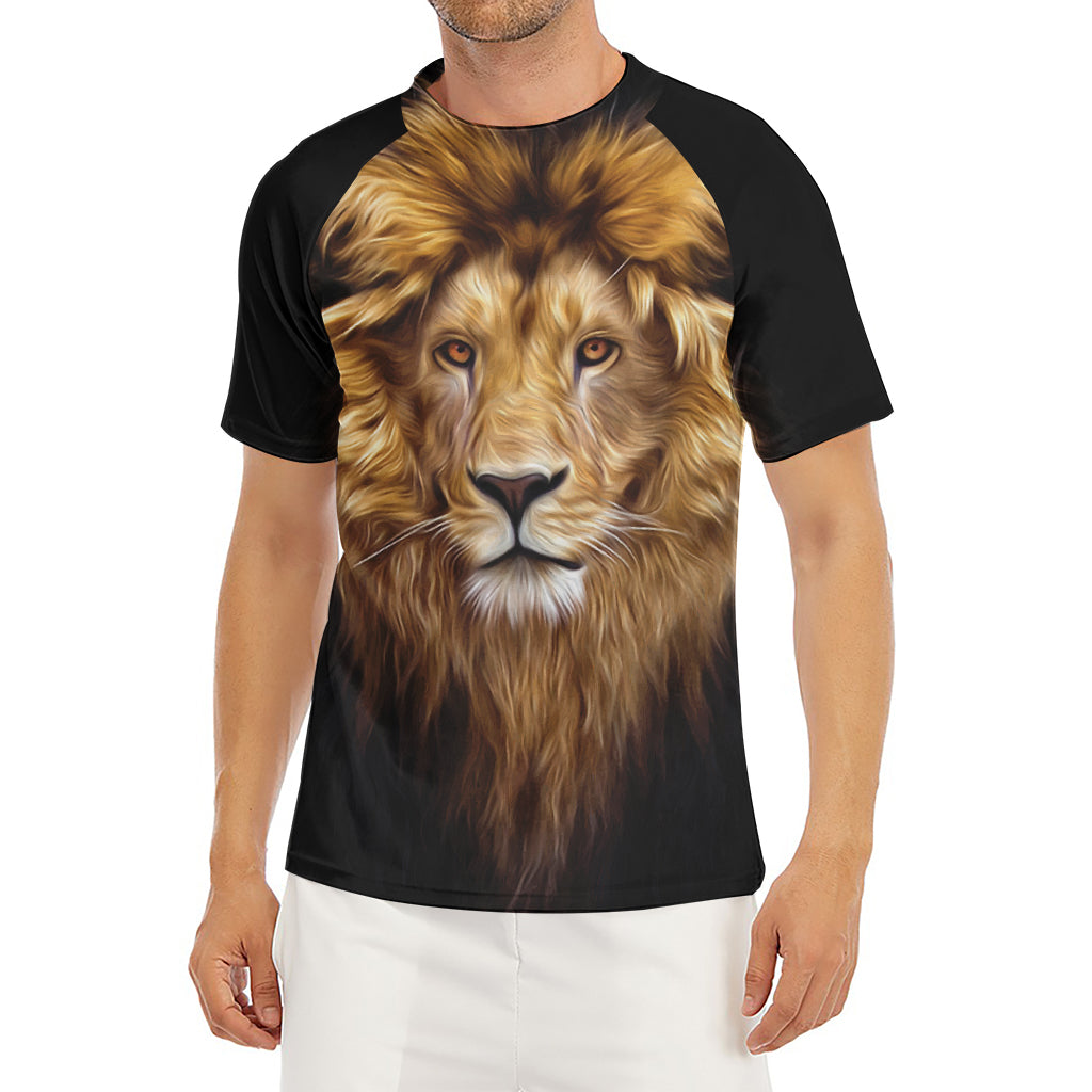 Leo Portrait Print Men's Short Sleeve Rash Guard