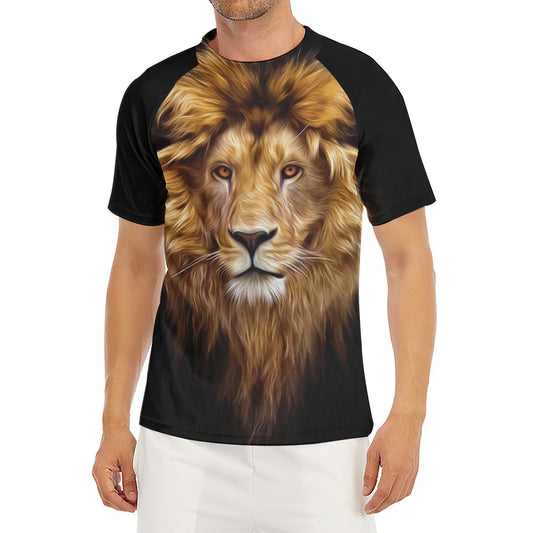 Leo Portrait Print Men's Short Sleeve Rash Guard