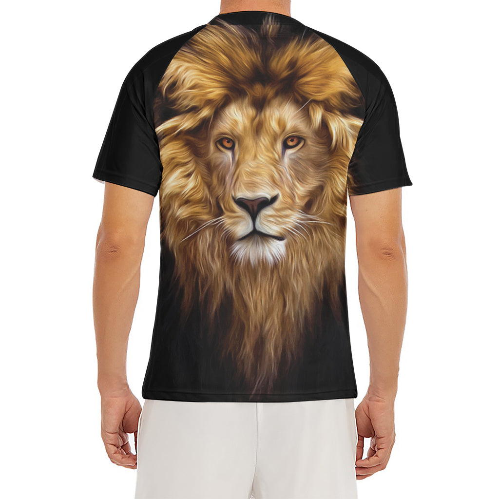 Leo Portrait Print Men's Short Sleeve Rash Guard