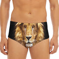 Leo Portrait Print Men's Triangle Swim Briefs