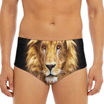 Leo Portrait Print Men's Triangle Swim Briefs