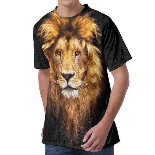 Leo Portrait Print Men's Velvet T-Shirt