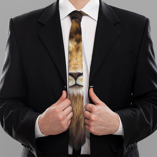 Leo Portrait Print Necktie