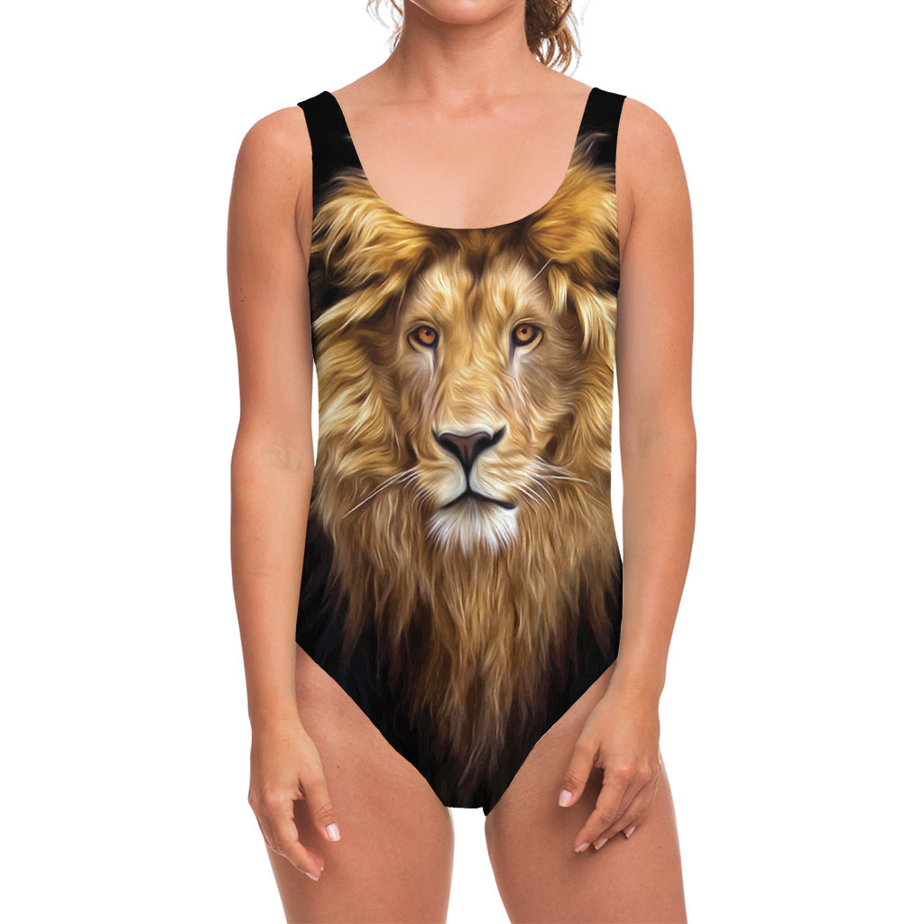 Leo Portrait Print One Piece Swimsuit