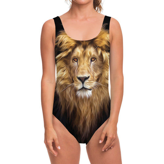Leo Portrait Print One Piece Swimsuit