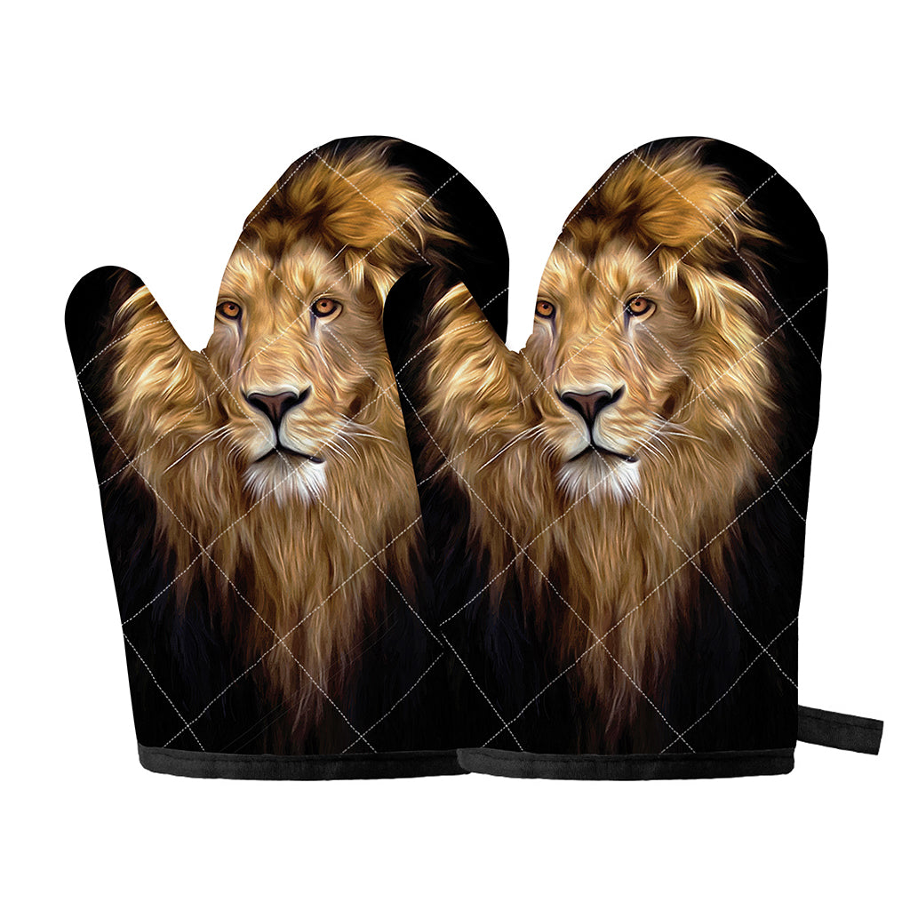 Leo Portrait Print Oven Mitts