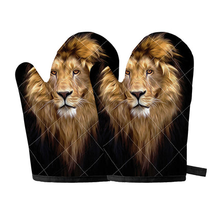 Leo Portrait Print Oven Mitts