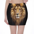 Leo Portrait Print Pencil Mini Skirt