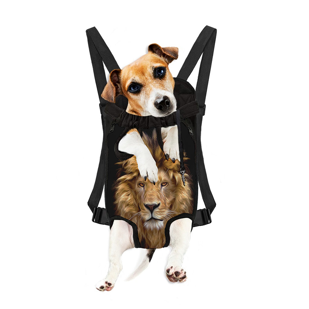 Leo Portrait Print Pet Carrier Backpack