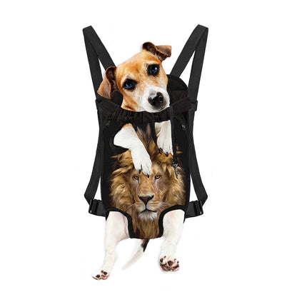 Leo Portrait Print Pet Carrier Backpack