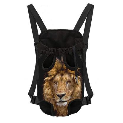 Leo Portrait Print Pet Carrier Backpack