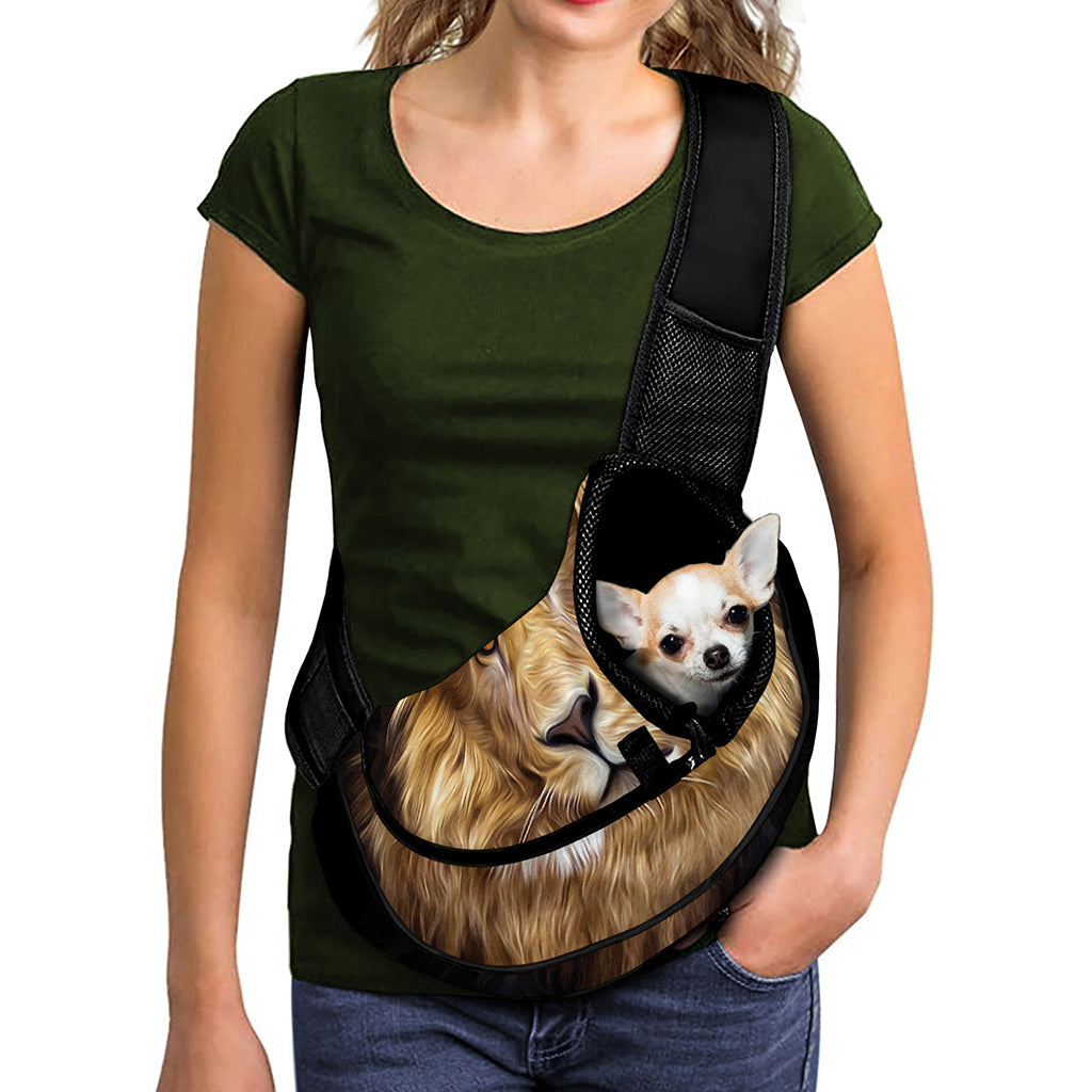 Leo Portrait Print Pet Sling Carrier