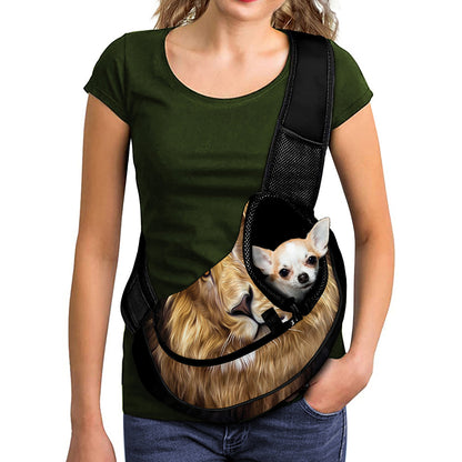 Leo Portrait Print Pet Sling Carrier