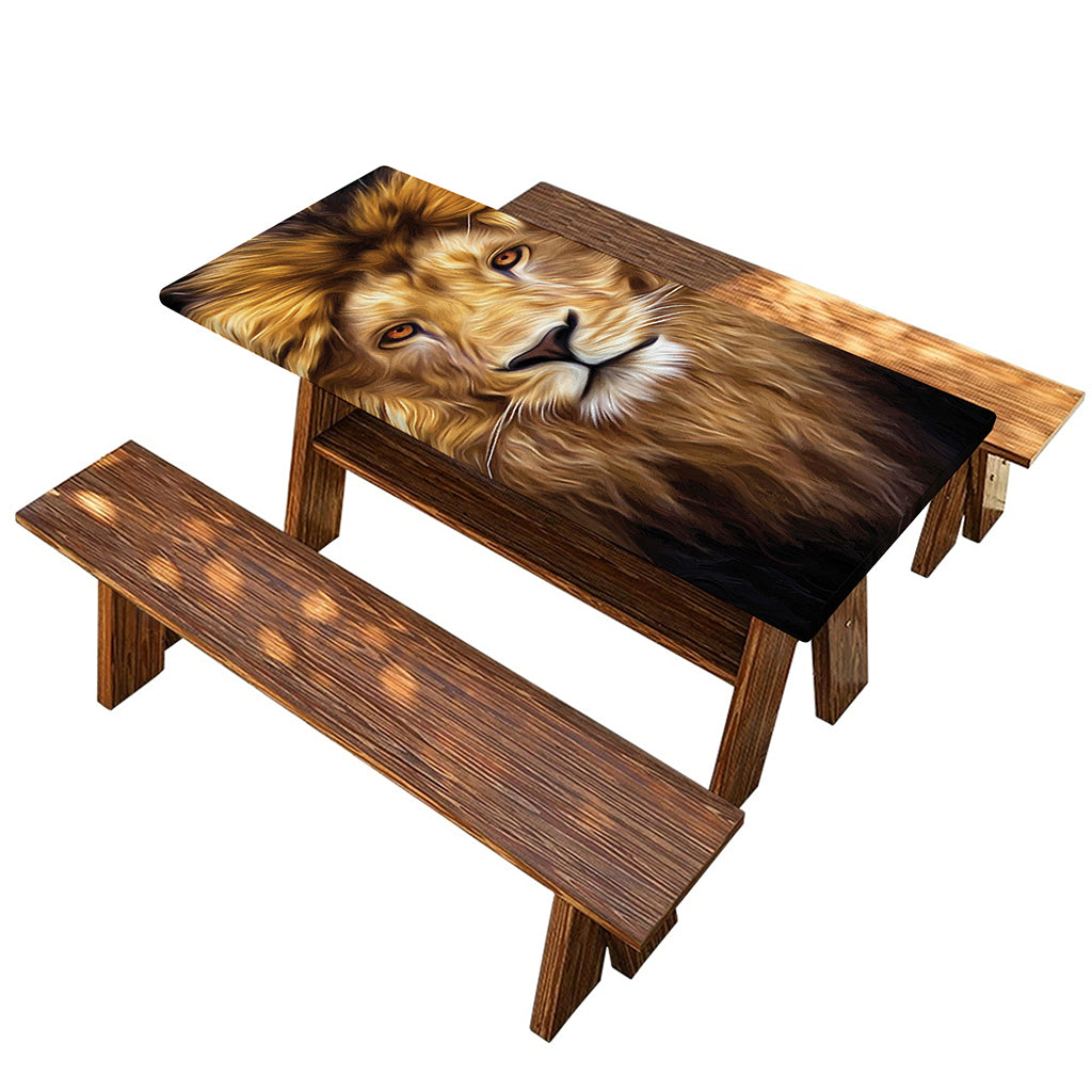 Leo Portrait Print Picnic Table Cover