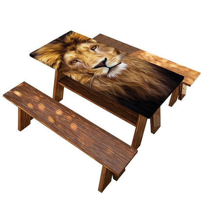 Leo Portrait Print Picnic Table Cover