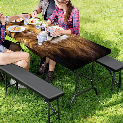 Leo Portrait Print Picnic Table Cover