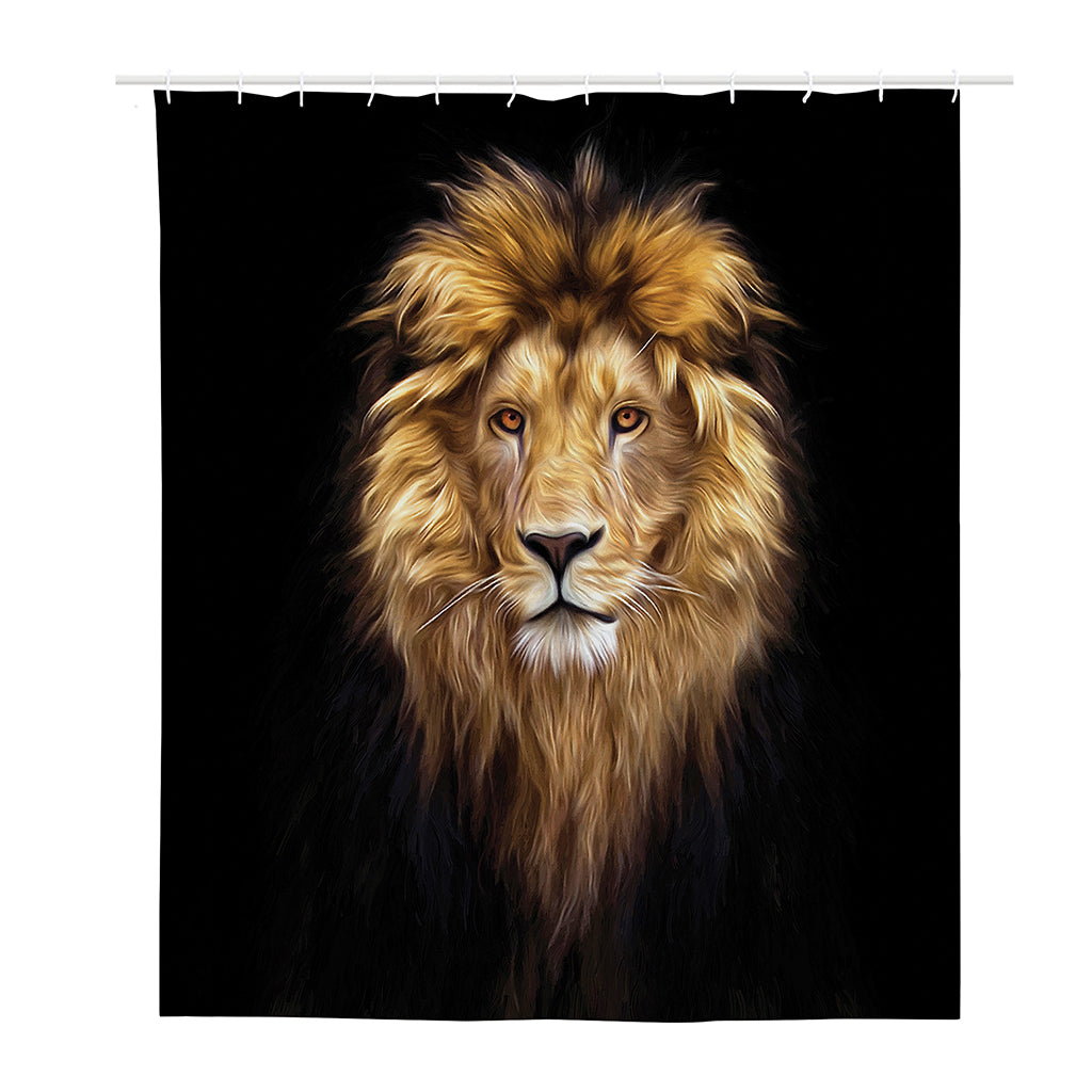 Leo Portrait Print Polyester Shower Curtain