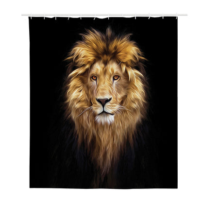 Leo Portrait Print Polyester Shower Curtain
