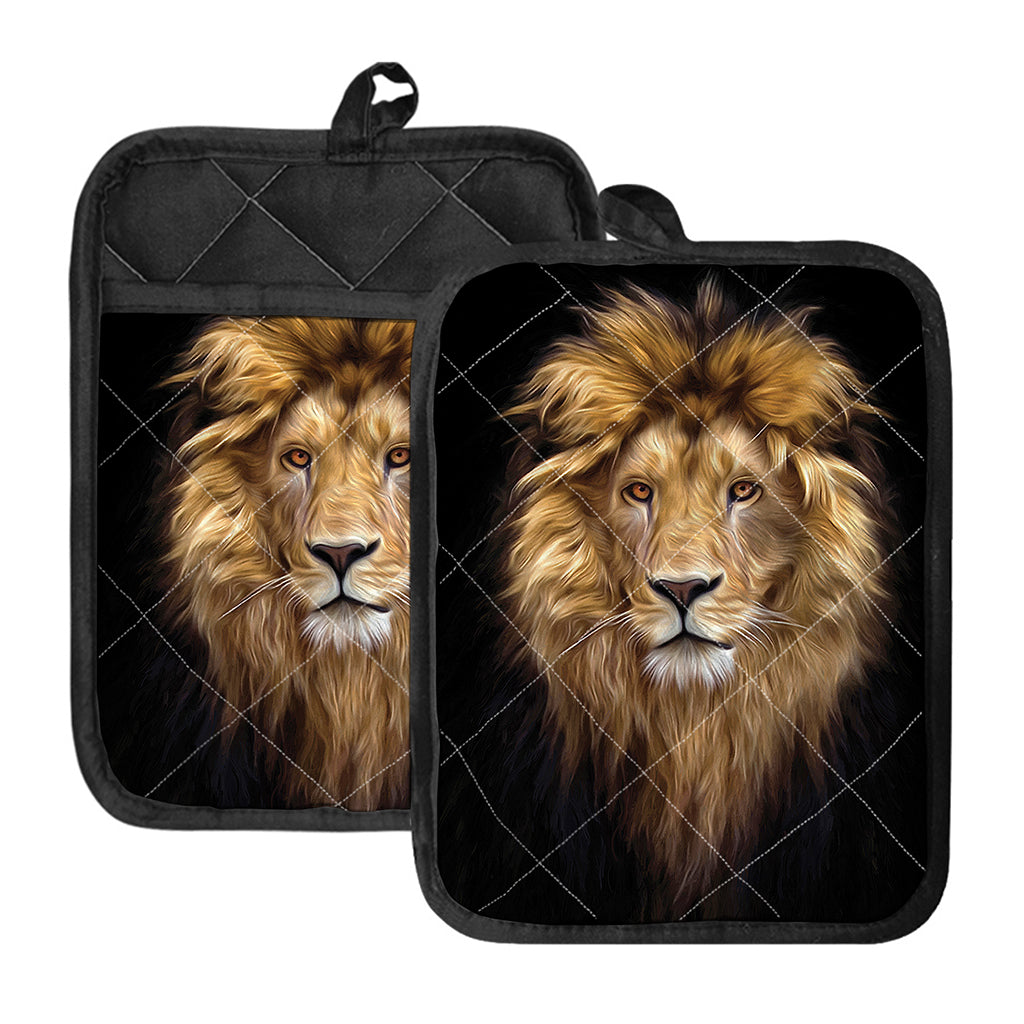 Leo Portrait Print Pot Holders With Pocket