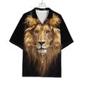 Leo Portrait Print Rayon Hawaiian Shirt