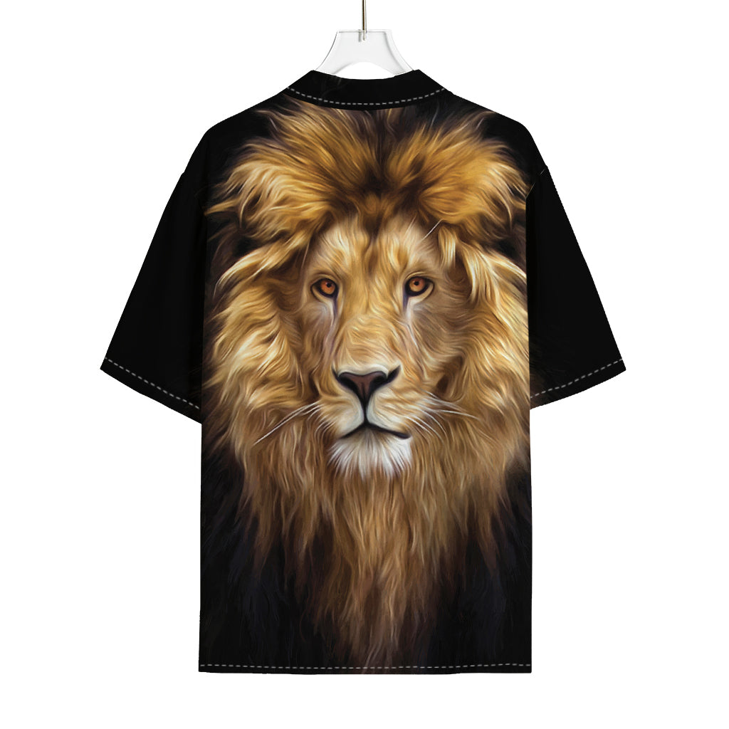 Leo Portrait Print Rayon Hawaiian Shirt