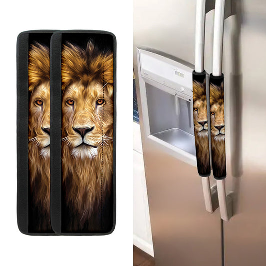 Leo Portrait Print Refrigerator Handle Covers