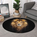 Leo Portrait Print Round Rug