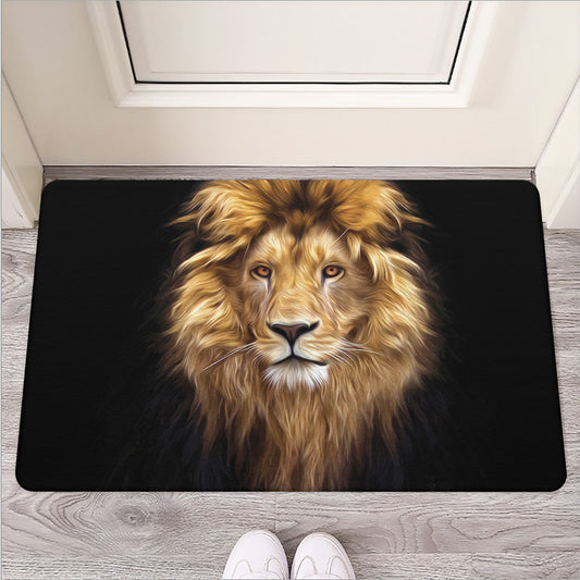 Leo Portrait Print Rubber Doormat