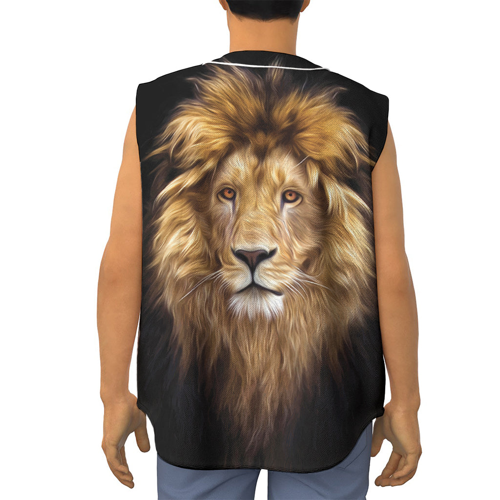 Leo Portrait Print Sleeveless Baseball Jersey